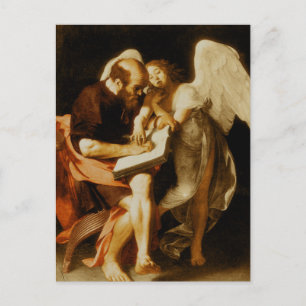 Saint Matthieu et l'Ange par Caravaggio Carte post