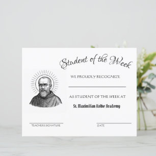 Saint Maximilian Kolbe Étudiant de la semaine