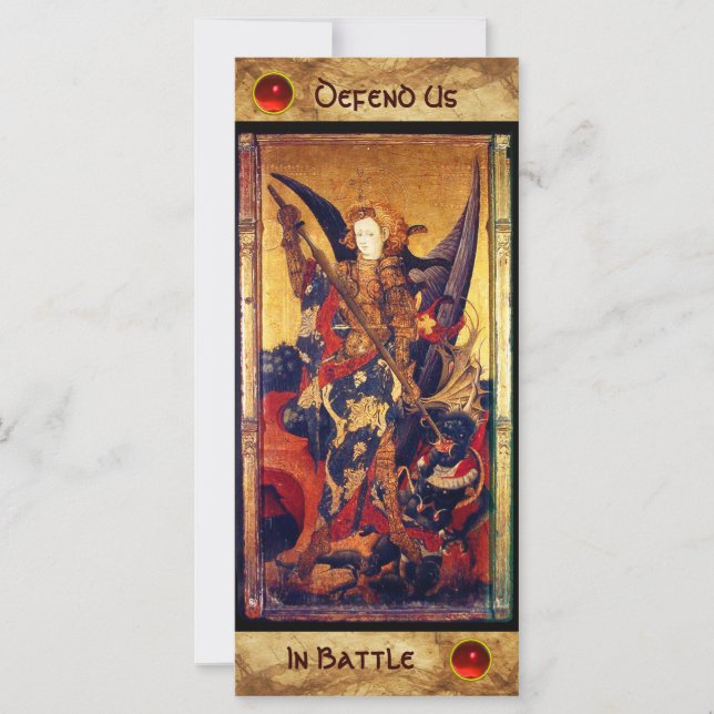 Saint Michael Vanquishing the Devil Prayer Card (Devant)