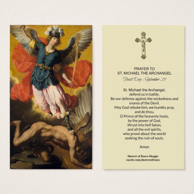 Saint Michel l'Archange Prière Carte Sainte (Devant & derrière)