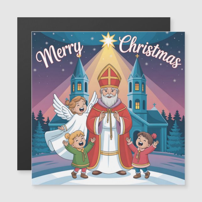Saint Nicolas, Ange et Enfants de Noël (Devant / Derrière)