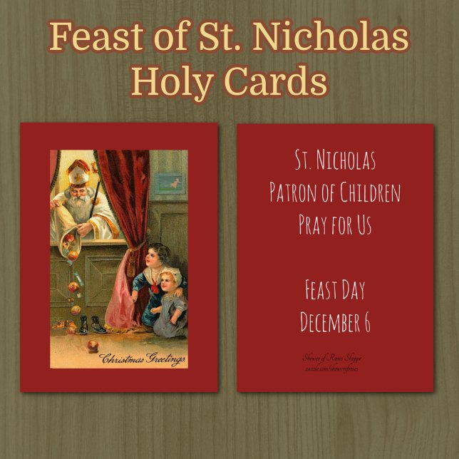 Saint Nicolas de Myra Bishop Cartes saintes (TRADITIONAL BYZANTINE VINTAGE CATHOLIC FEAST OF ST. NICHOLAS HOLY CARDS)