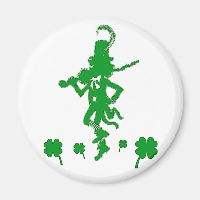 Saint Patrick’s Day Leprechaun Magnet Shamrock (Devant)