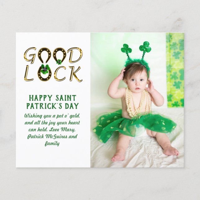 Saint Patrick Salutation BUDGET Carte photo (Devant)