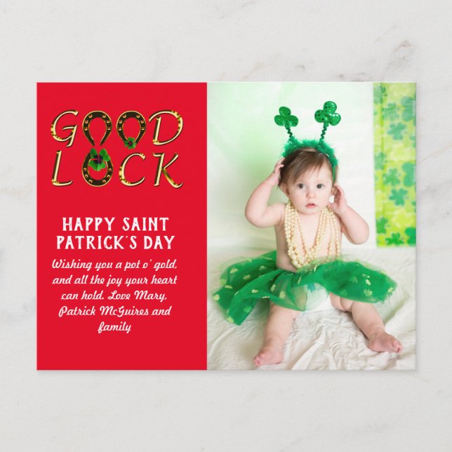 Saint Patrick Salutation BUDGET Carte photo (Devant)