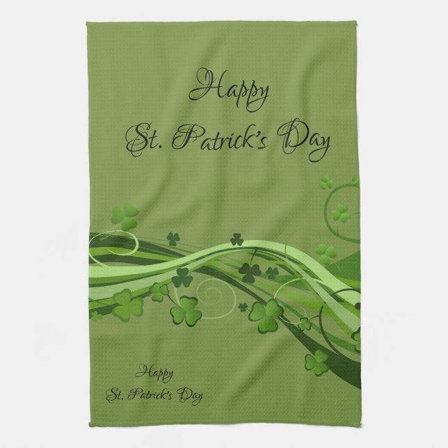 Saint Patrick's Cuisine Serviette à main vert flor (Vertical)