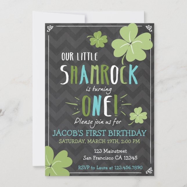 Saint Patrick's Day 4 Feuille Clover Invitation d' (Devant)
