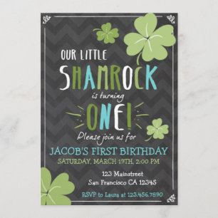 Saint Patrick's Day 4 Feuille Clover Invitation d'