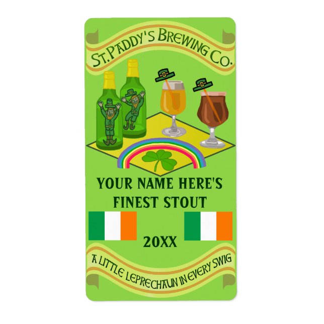 Saint Patrick's Day Accueil Brew Bière Étiquette b (Devant)