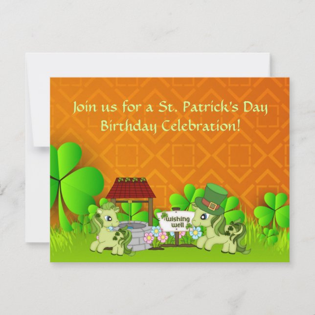 Saint Patrick's Day Horse Anniversaire Invitation (Devant)