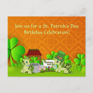 Saint Patrick's Day Horse Anniversaire Invitation