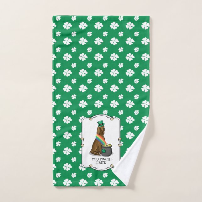 Saint Patrick's Day Irlandais Setter Dog (rouge 1) (Serviette à main)