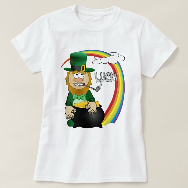 Saint Patrick's Day Leprechaun T-Shirt (Design devant)