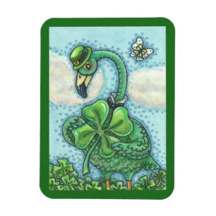 Saint Patrick's Day MAGNET FLAMANT ROSE VERT IRLAN