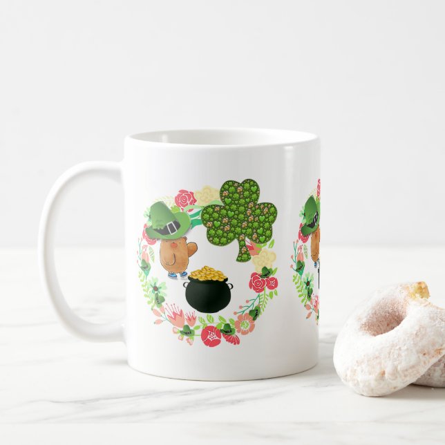 Saint Patrick's Day Mug Teddy Bear (Avec donut)