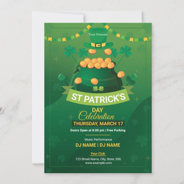 Saint Patrick's Day Party Invitation Flyer (Devant)