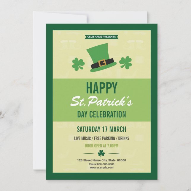 Saint Patrick's Day Party Invitation Template (Devant)