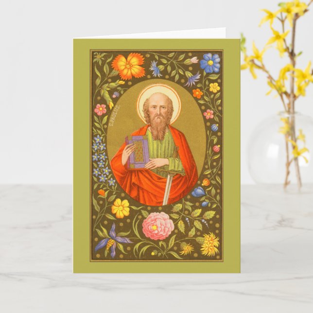 Saint Paul l'Apôtre (PM 06) Carte de voeux vierge  (Fleur jaune)