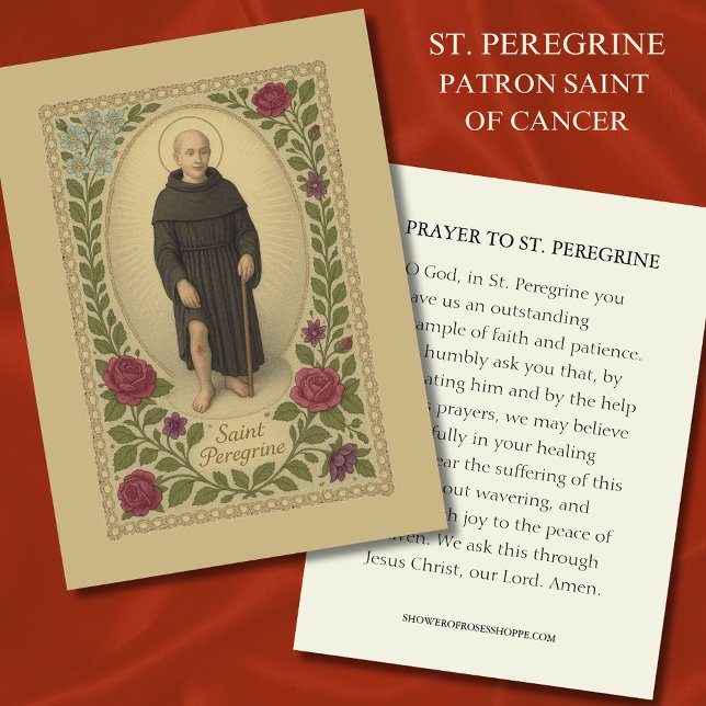 Saint Peregrine Patron Saint du Cancer Carte Saint (Créateur téléchargé)