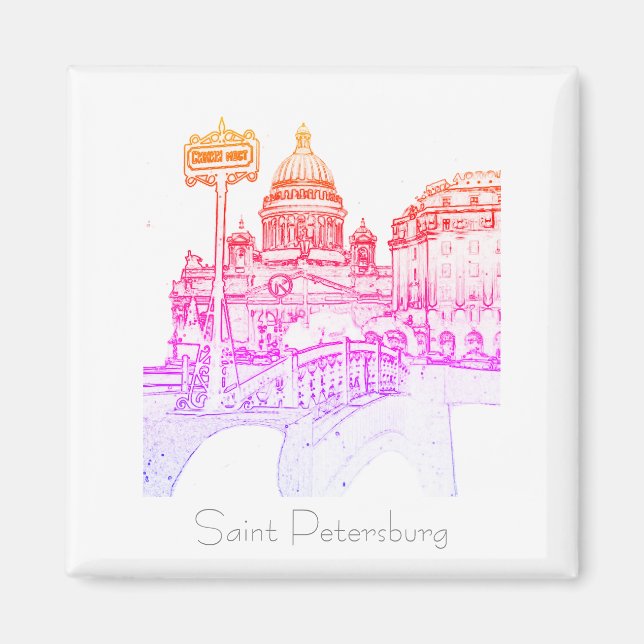 Saint-Pétersbourg Russie City View Magnet paysager (Devant)