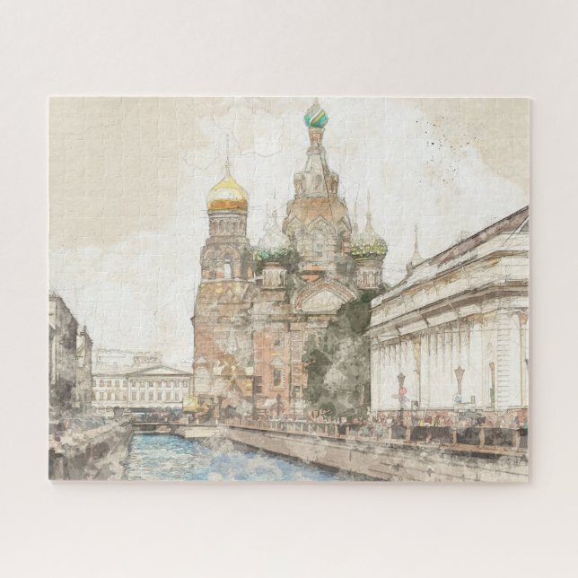 Saint-Pétersbourg Russie Jigsaw Puzzle - Boîte cad (Horizontal)
