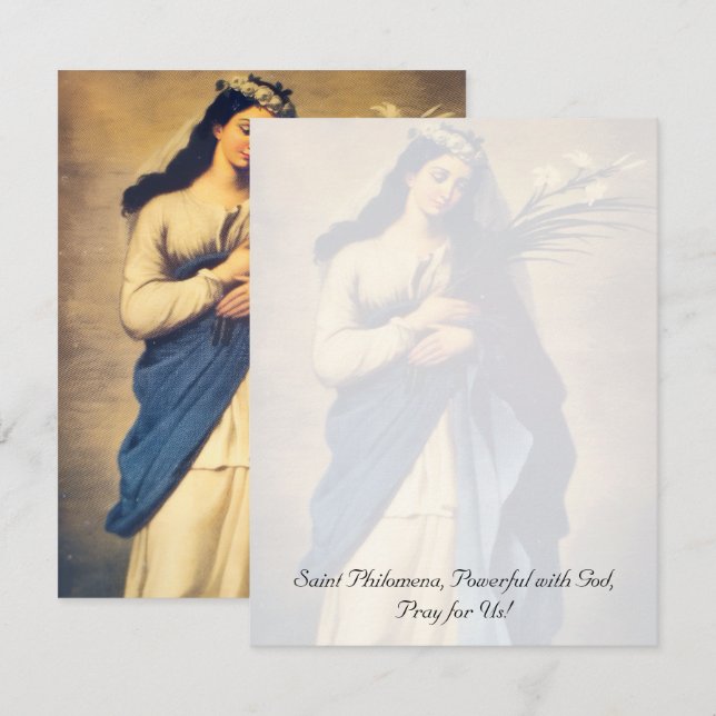 Saint Philomena Inspirational card (Devant / Derrière)