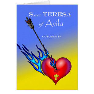 Saint Teresa d'Avila Fête, coeur et flèche