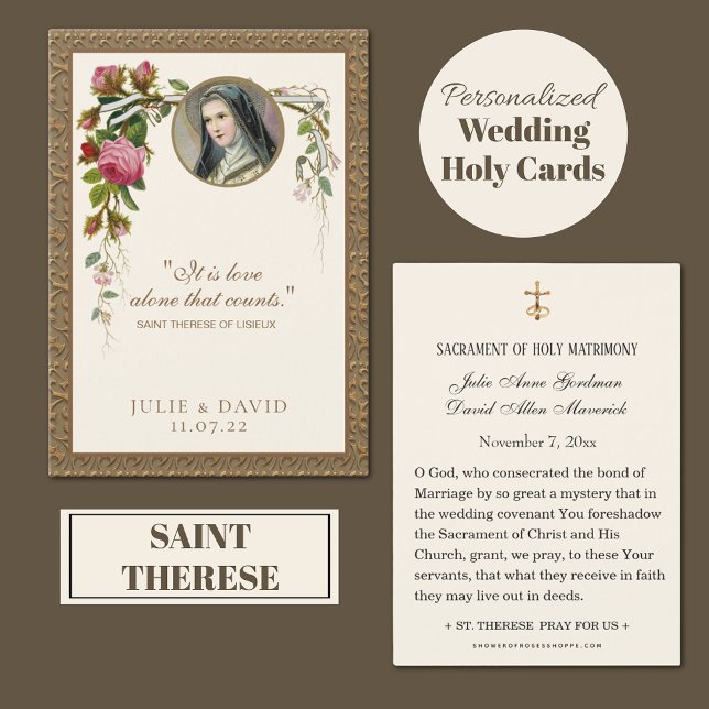 Saint Therese Mariage Floral Carte Sainte (Créateur téléchargé)
