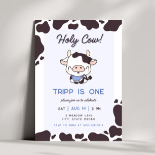Saint Vache Blue Boy Invitation Anniversaire