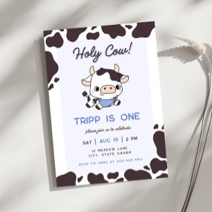 Saint Vache Blue Boy Invitation Anniversaire