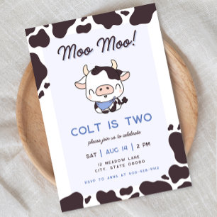Saint Vache Blue Boy Invitation Anniversaire