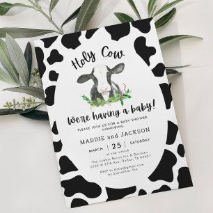 Saint Vache Boy Cow Thème Baby shower Invitation