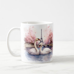 Saint Valentin à Paris - Couple de cygnes - Mug