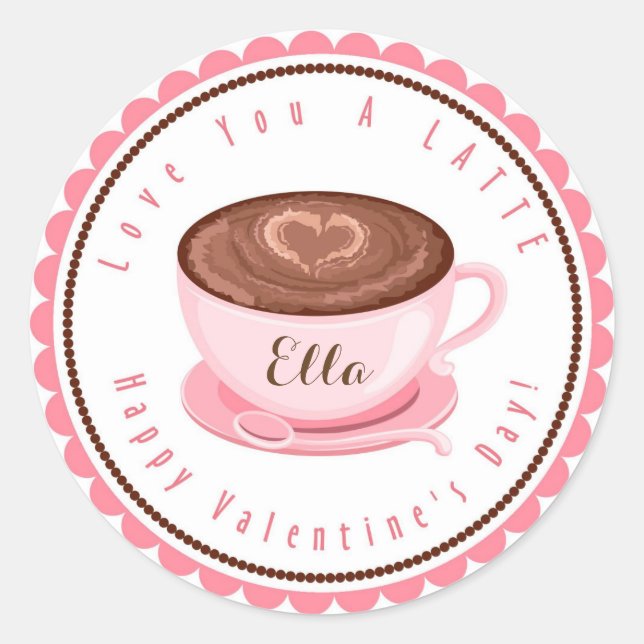 Saint Valentin Aimez-vous un stickers Latte (Devant)