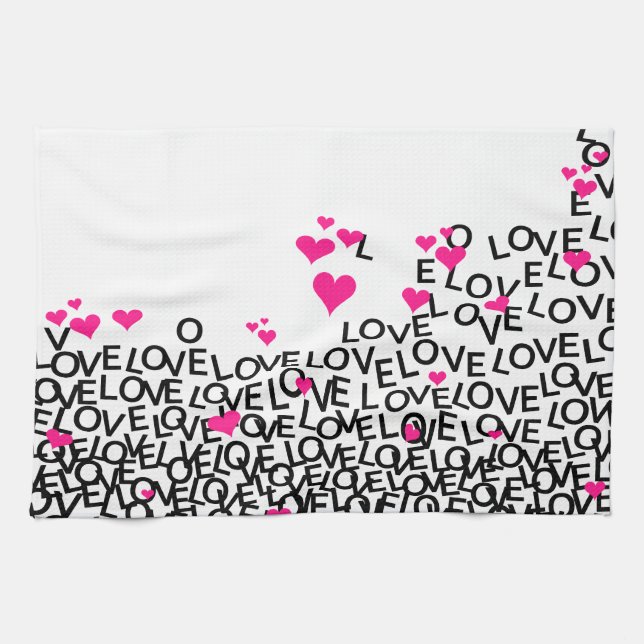 Saint Valentin Amour serviette de cuisine (Horizontal)