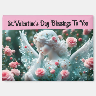 Saint Valentin Ange avec aimant Rose