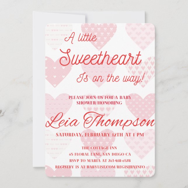Saint Valentin baby shower invitation (Devant)