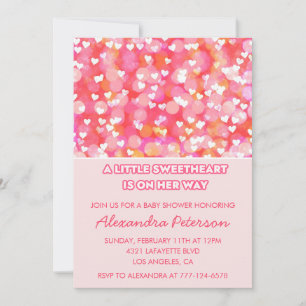 Saint Valentin baby shower invitation mignonne ros