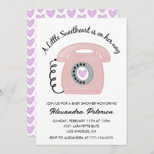 Saint Valentin baby shower invitation téléphone ro