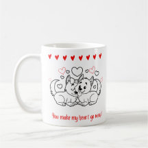 Saint Valentin cadeau couple mignon chien mug