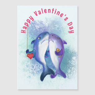 Saint Valentin Carte magnétique Couple Shark Love
