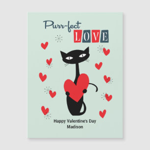Saint-Valentin Chat Rétro Milieu de Siècle