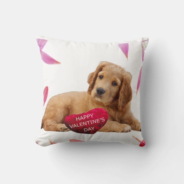Saint Valentin Chien coussin de coeur (Recto)