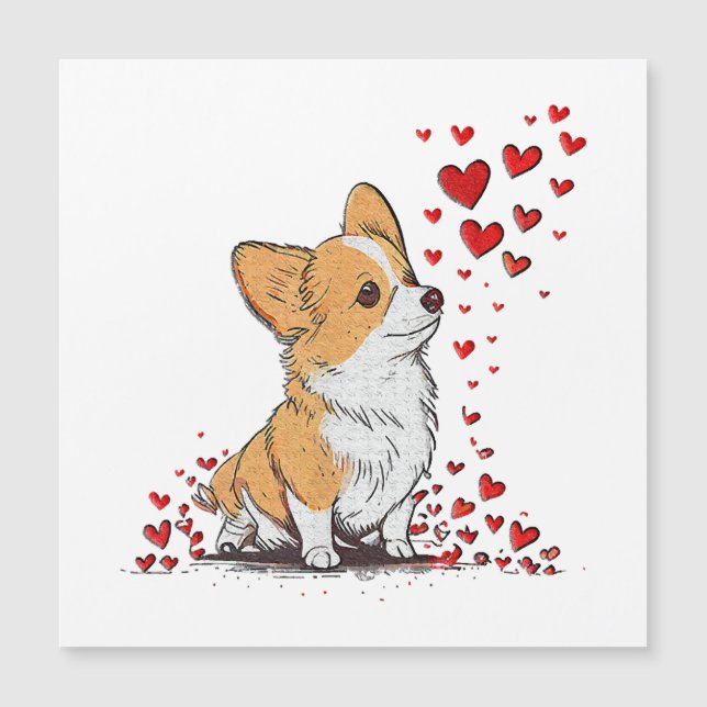 Saint-Valentin Chien Mignon Corgi Fête de la Saint (Devant)