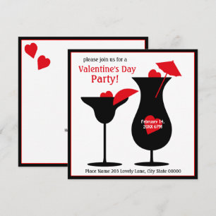 Saint Valentin Cocktails Invitation simple à une f