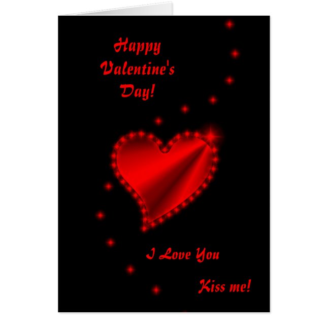 Saint-Valentin - Coeur arc-en-ciel rouge sur noir (Devant)