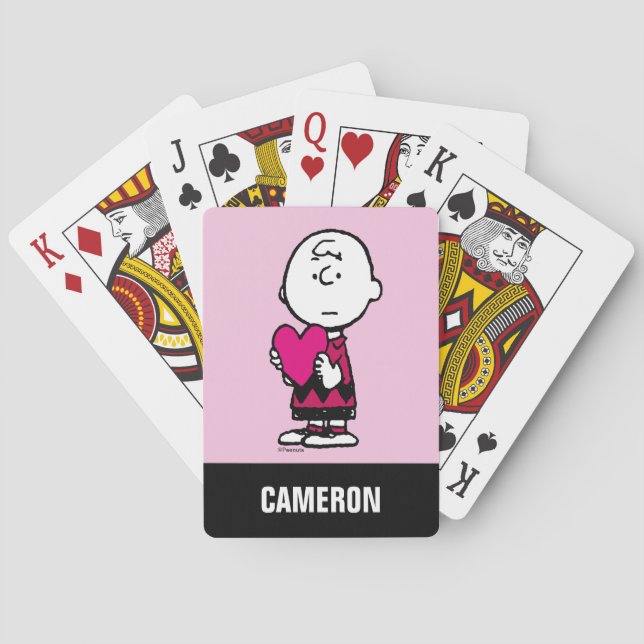 Saint Valentin Coeur Charlie Cartes de jeu Brown (dos)