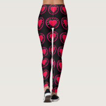 Saint-Valentin Coeur rose en relief Leggings yoga