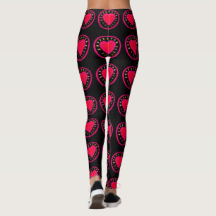 Saint-Valentin Coeur rose en relief Leggings yoga