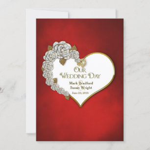 Saint-Valentin Coeur/Rose - Faire-part de mariage